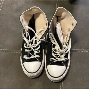 Stylish Black and White High-Top Sneakers